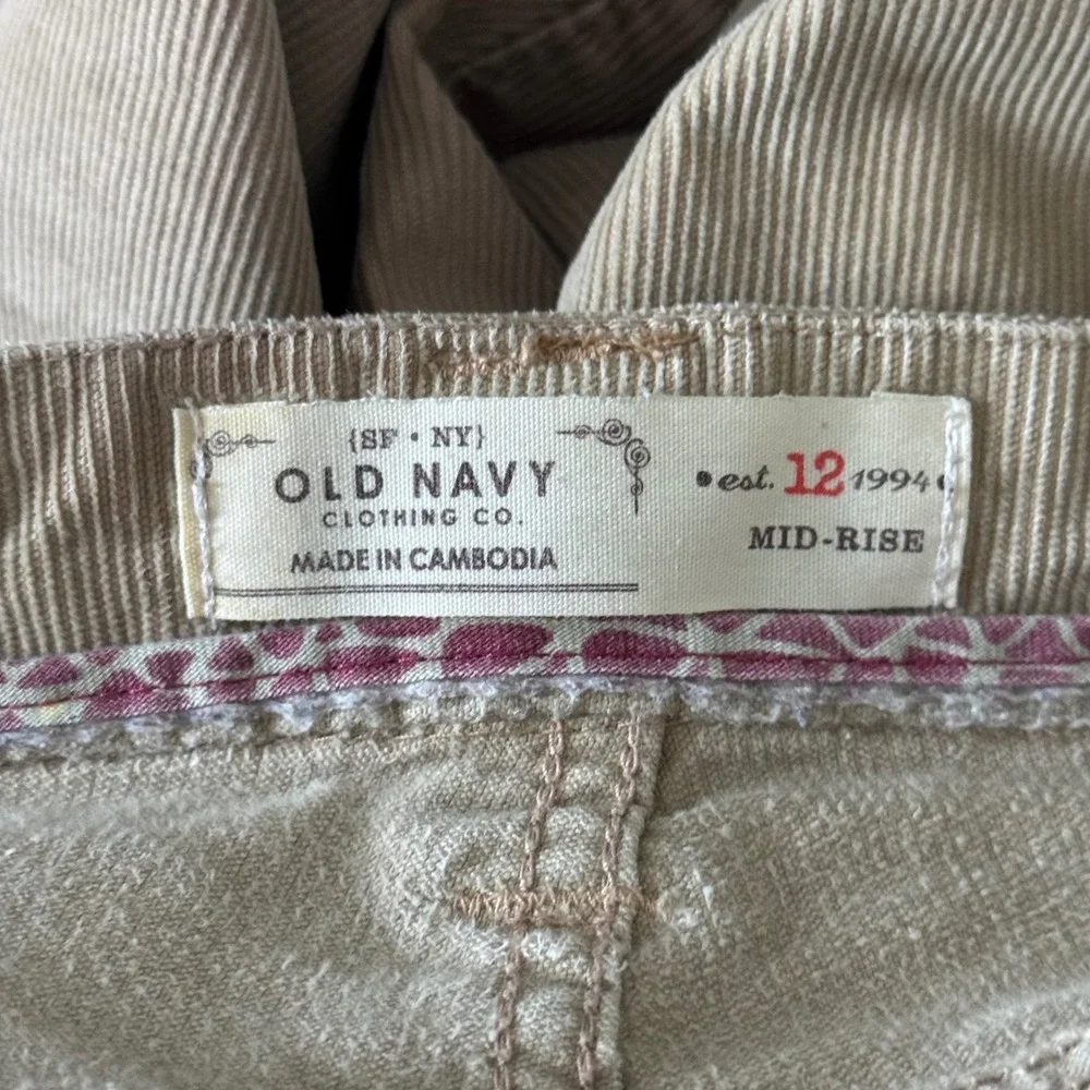 Old Navy Corduroy Pants 12 Tan Beige Bootcut Cottagecore Academia Classic‎ Y2K